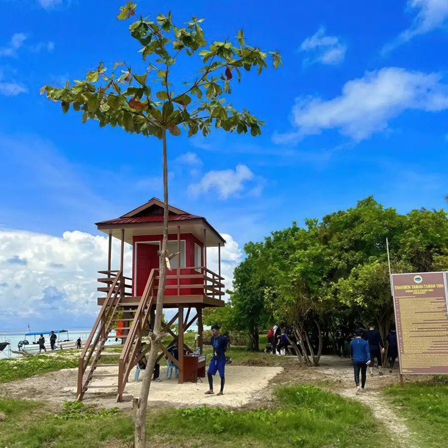 Traditional stilt house of the Bajau Laut sea gypsies Cupid Resort
