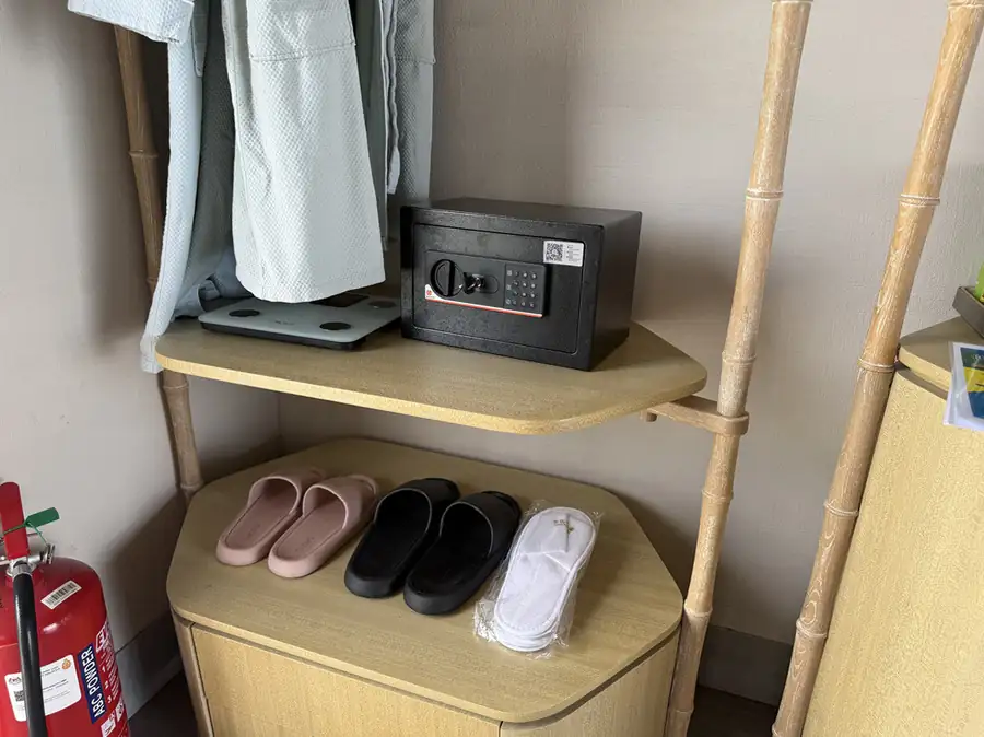Room amenities and toiletries display at Cupid Resort overwater villa, Semporna.